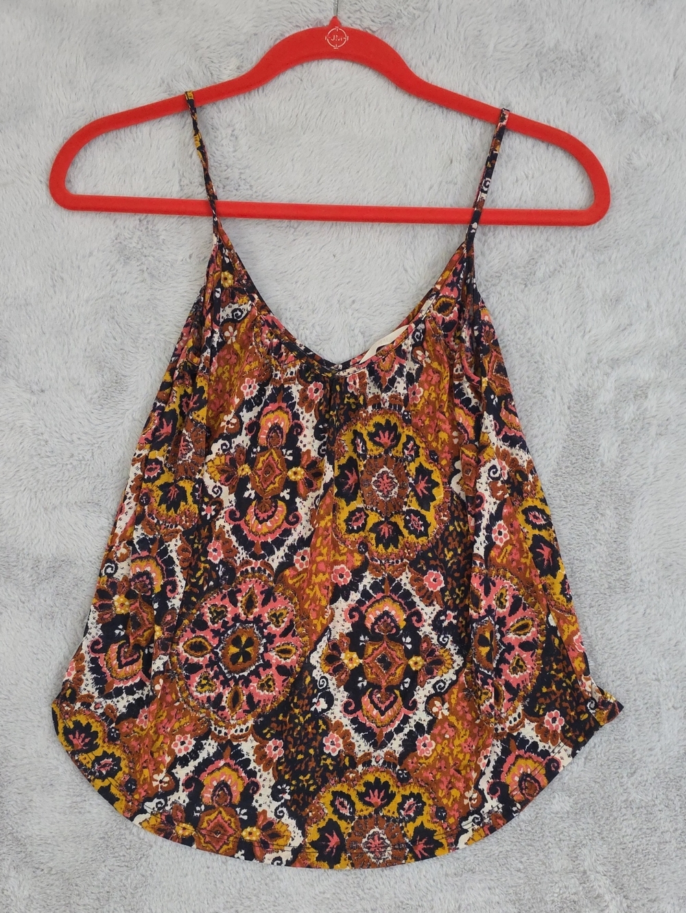H&M Boho Paisley Print Cami Tank Top Multicolor Spaghetti Strap Women's XS - Picture 1 of 5